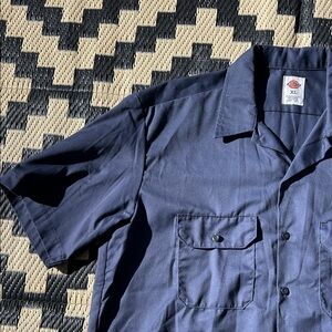 Dickies Dark Blue Men’s Collared Button-Up Work Shirt in Sz XL